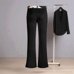 Black Flare Pants Patterned Waistband - Flare Leg Detail | Our Phoenix Rise