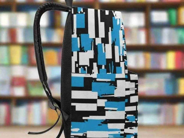 Blue Abstract Backpack | Modern Gamer School Bag