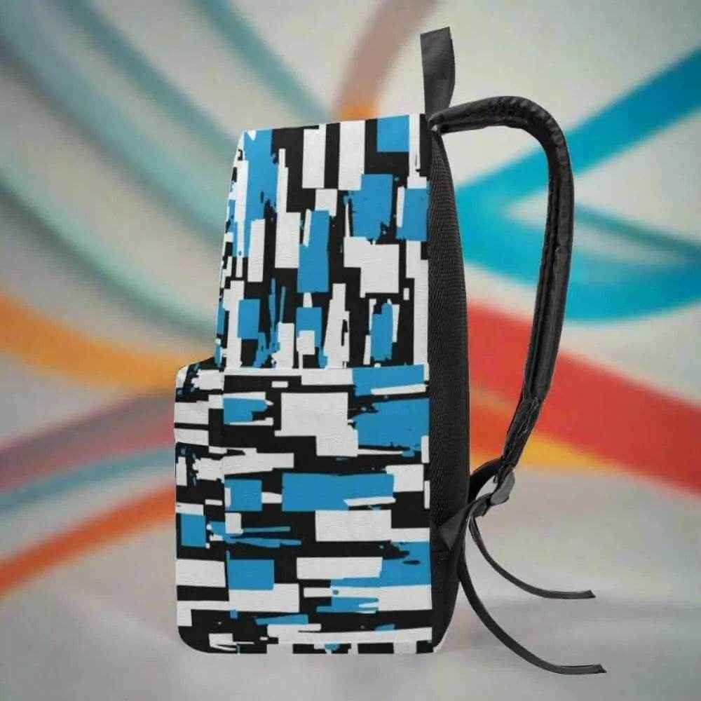 Blue Abstract School Backpack - Side Profile | Our Phoenix Rise