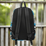 Blue Abstract School Backpack - Side Profile View | Our Phoenix Rise