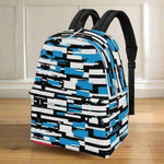 Blue Abstract School Backpack - Angled Front View | Our Phoenix Rise