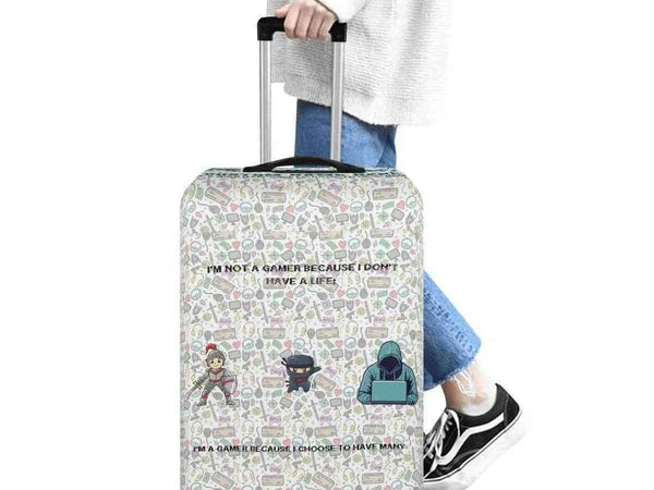 Gamer Slogan Luggage Cover | Funny Travel Protector
