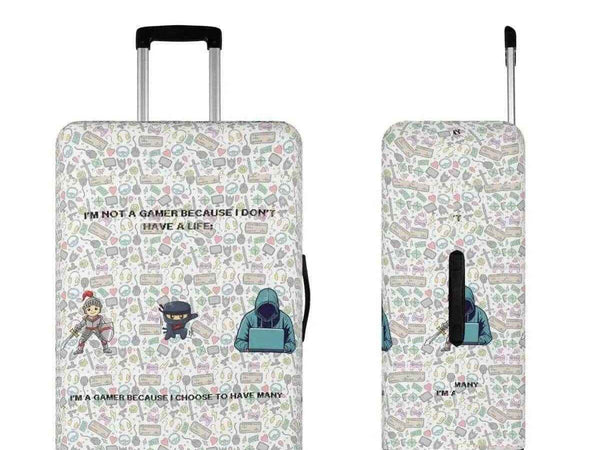 Gamer Slogan Luggage Cover | Funny Travel Protector