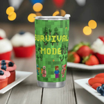 "Survival Mode" Pixel Art Travel Mug| Iron Phoenix GHG - Iron Phoenix GHG