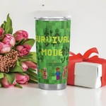 "Survival Mode" Pixel Art Travel Mug| Iron Phoenix GHG - Iron Phoenix GHG
