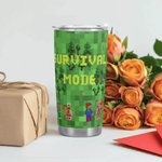 "Survival Mode" Pixel Art Travel Mug| Iron Phoenix GHG - Iron Phoenix GHG
