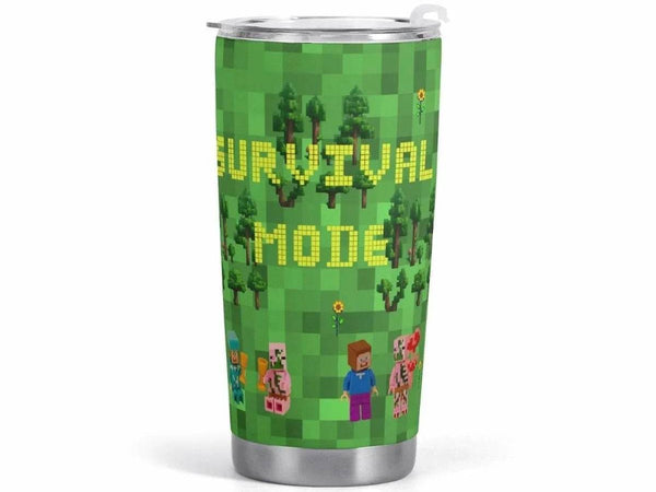"Survival Mode" Pixel Art Travel Mug| Iron Phoenix GHG - Iron Phoenix GHG