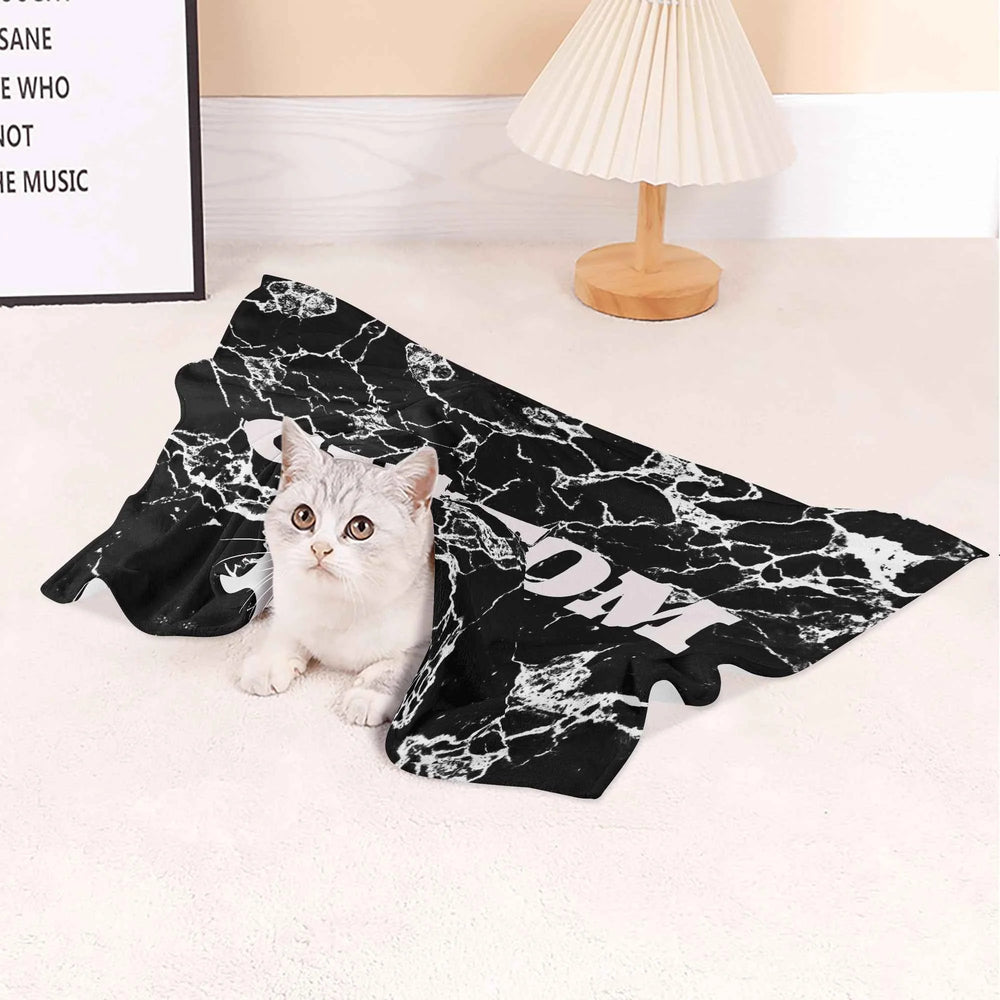Custom Name Marble Pet Blanket XS & M Sizes