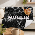 Personalized Marble Pet Blanket - Lifestyle Sofa Decor Mockup | Our Phoenix Rise