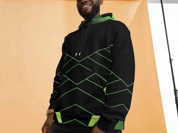 "Neon Grid" Unisex brushed Fleece Hoodie | Iron Phoenix