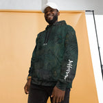 All Over Print Recycled Unisex Hoodie - Botanical Leaf Hood Detail - Detail 16 | Our Phoenix Rise