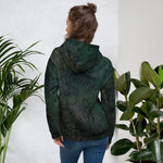 All Over Print Recycled Unisex Hoodie - Botanical Leaf Back View - Detail 13 | Our Phoenix Rise
