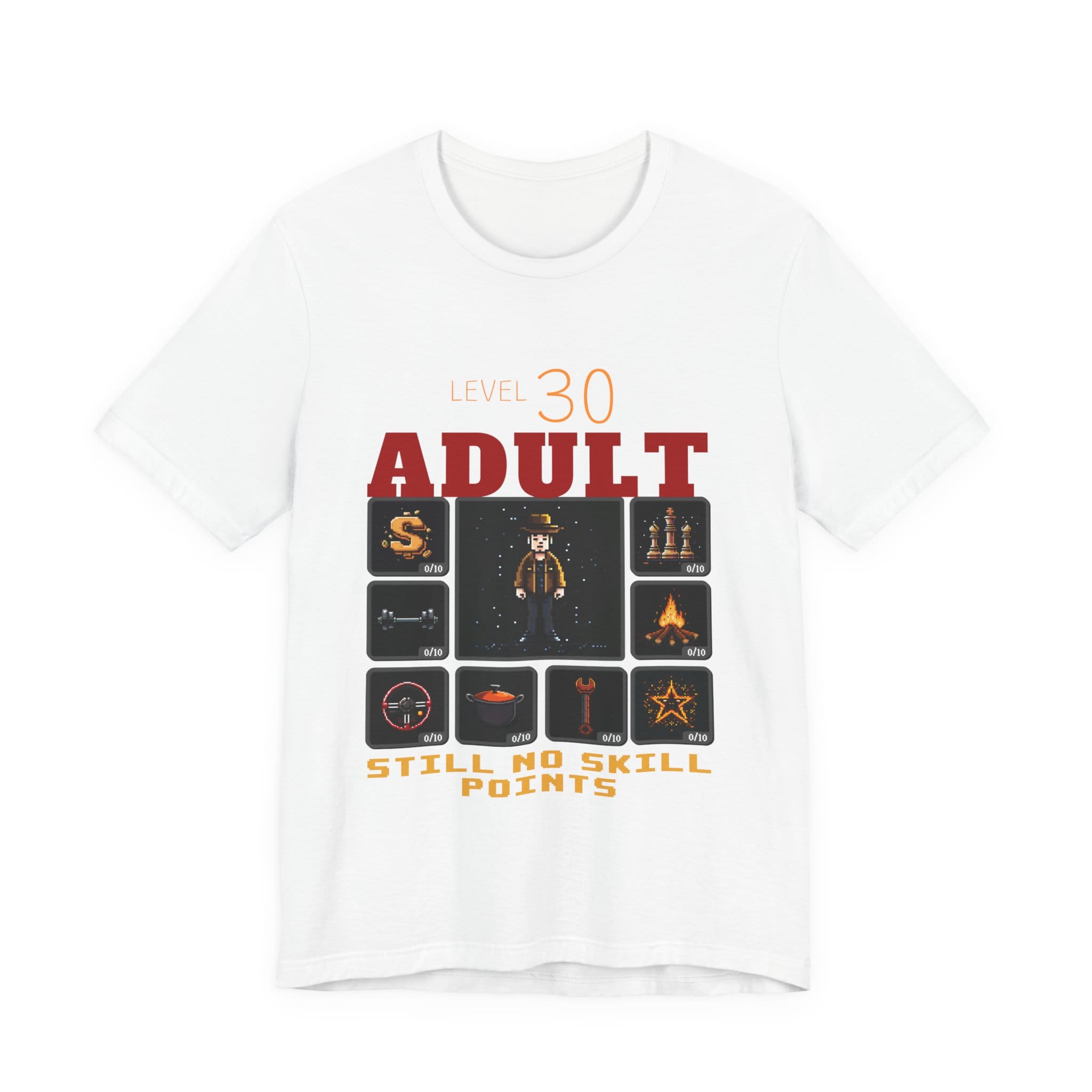Personalized Gamer Level Up Birthday T-Shirt White S-3XL