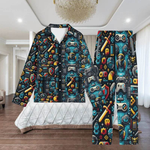 Pixel Gamer Pajama Set | Retro Gaming Loungewear - Iron Phoenix GHG