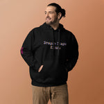 Dragon Magic Exists Pullover Hoodie - Black on man smiling front | Our Phoenix Rise