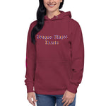 Dragon Magic Exists Pullover Hoodie - Maroon front view | Our Phoenix Rise