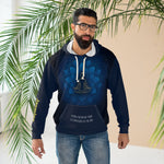 Stillness Luxury Meditation Hoodie - Front View Blue Lotus | Our Phoenix Rise