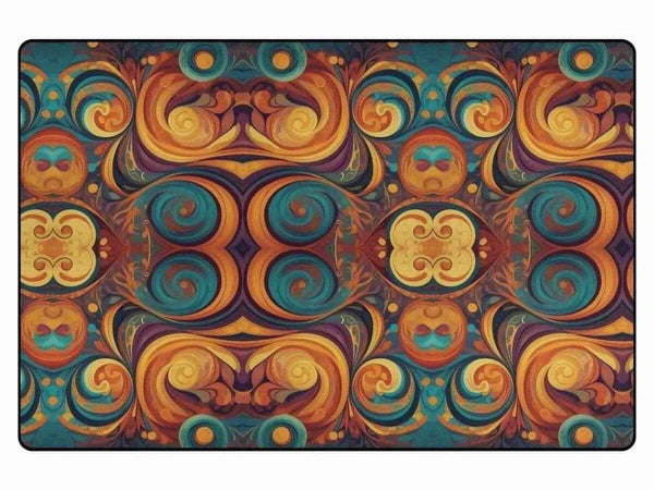 Psychedelic Fractal Rug | Gaming and Yoga Floor Mat