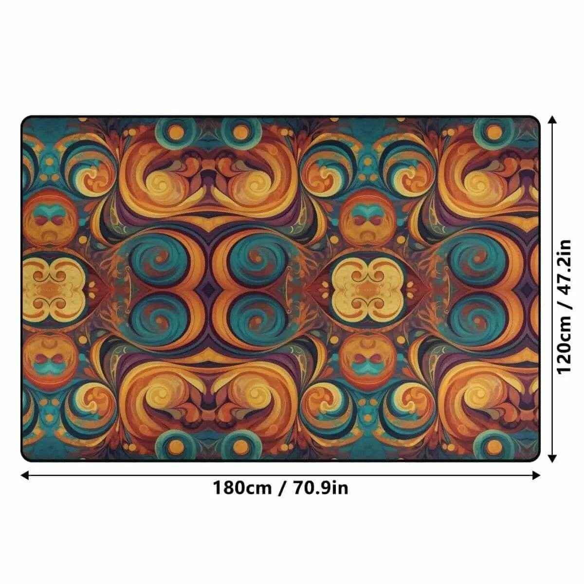 Psychedelic Fractal Rug | Gaming and Yoga Floor Mat