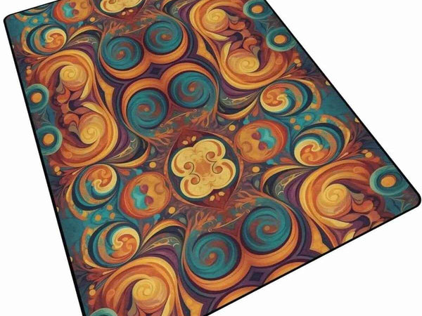 Psychedelic Fractal Rug | Gaming and Yoga Floor Mat