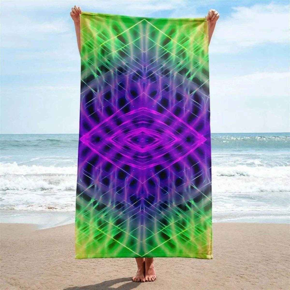 Electric Grid Quick-Dry Beach Towel