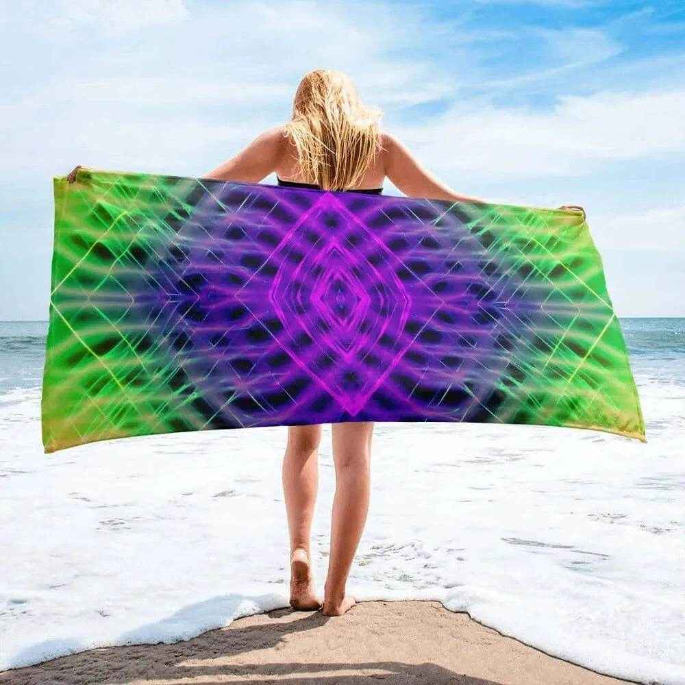 Electric Grid Quick-Dry Beach Towel