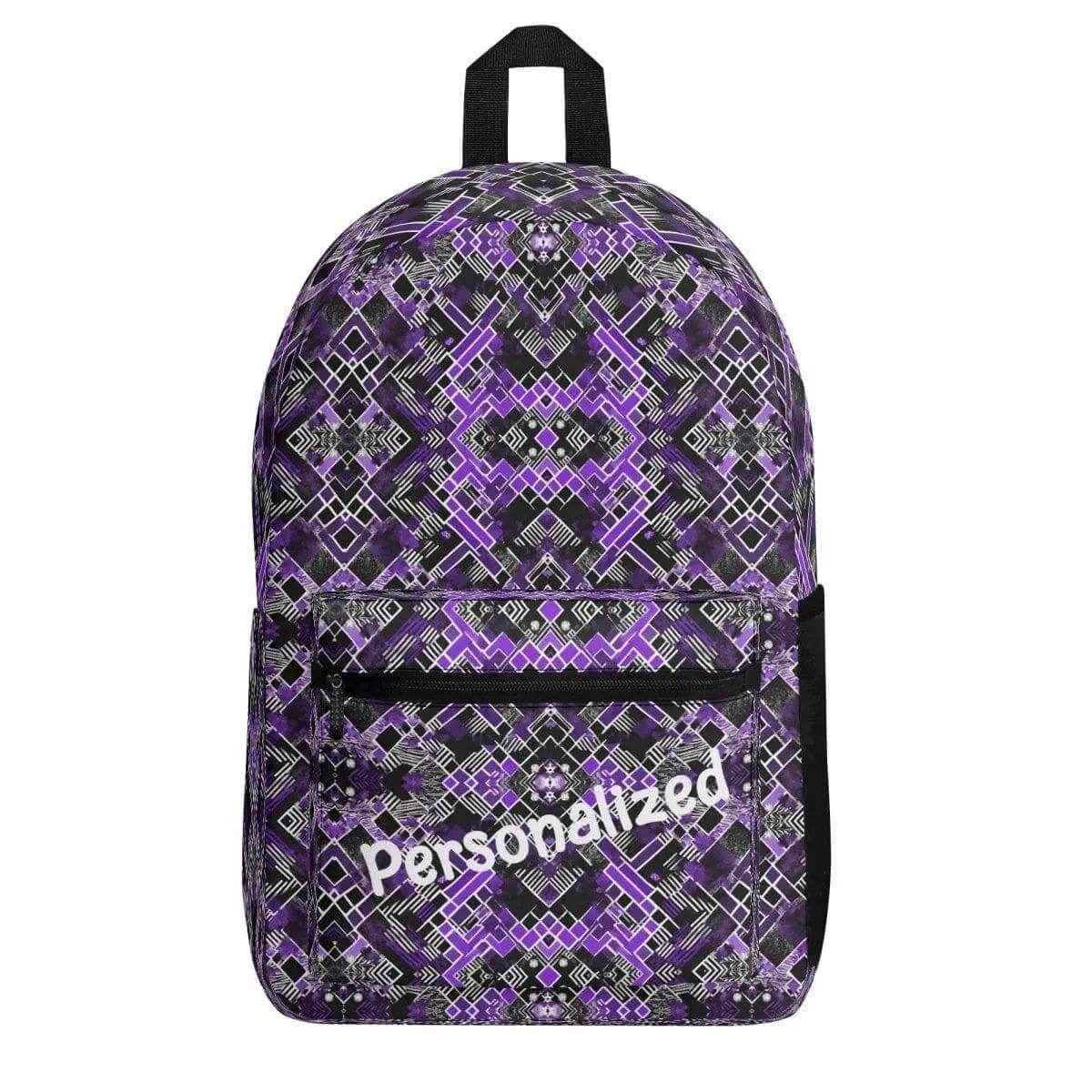 Personalized Purple Geometric Backpack
