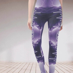 Gamer Ghost Print Leggings | Electric Yoga and Gaming Tights - Iron Phoenix GHG