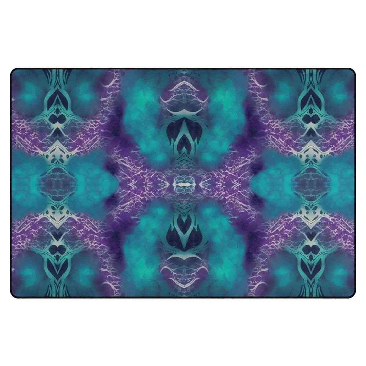 Vivid Whirls Abstract Teal and Purple Area Rug | Home Decor