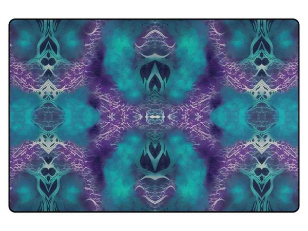 Vivid Whirls Abstract Teal and Purple Area Rug | Home Decor
