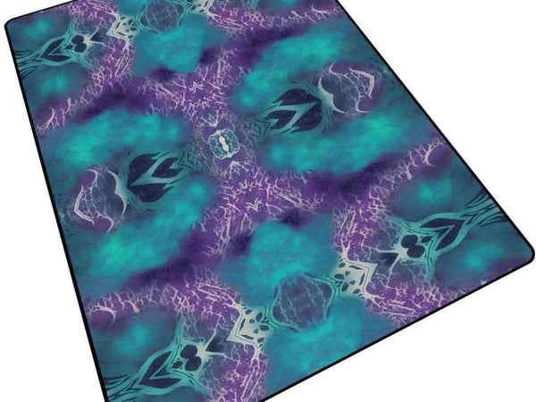 Vivid Whirls Abstract Teal and Purple Area Rug | Home Decor