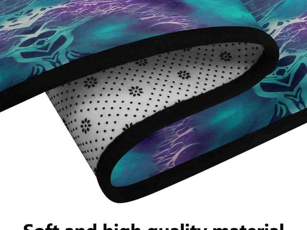 Vivid Whirls Abstract Teal and Purple Area Rug | Home Decor