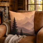 Pine Tree Sunset Mountain Throw Pillow 14-28