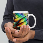 Personalized Rainbow Dragon Coffee Mug - Colorful mythical creature art held | Our Phoenix Rise