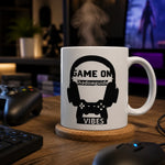 White Personalized Game On Gamer Mug Custom Gamertag Coffee Cup Detailed View 4 | Our Phoenix Rise