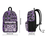 Purple Geometric Backpack - Front pocket detail | Our Phoenix Rise