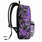 Purple Geometric Backpack | Modern Gamer School Bag