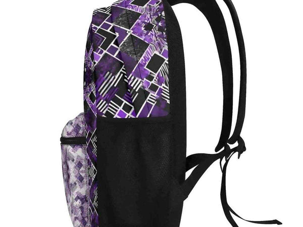 Purple Geometric Backpack | Modern Gamer School Bag