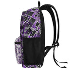 Purple Geometric Backpack | Modern Gamer School Bag