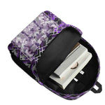 Purple Geometric Backpack - Back view with adjustable straps | Our Phoenix Rise