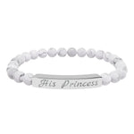 white "His Princess" Beaded Bracelet