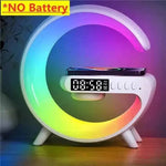 G-Shape RGB Wireless Charger Alarm Clock Speaker - detail of control buttons and ports | Our Phoenix Rise