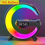 G-Shape RGB Wireless Charger Alarm Clock Speaker - highlighting various RGB light modes | Our Phoenix Rise