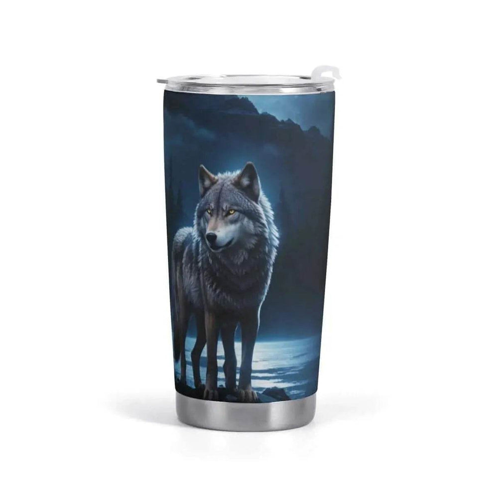 "Blue Moon" Wolf Travel Mug | Iron Phoenix GHG