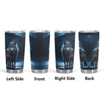 Blue Moon Wolf Insulated Travel Mug - another angle of the base | Our Phoenix Rise