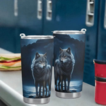 "Blue Moon" Wolf Travel Mug | Iron Phoenix GHG - Iron Phoenix GHG