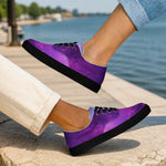 Lifestyle shot of Purple Galaxy Print Canvas Sneakers with white soles | Our Phoenix Rise