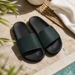 Women's Dark Teal Slide Sandals - Outdoor Lifestyle Scene | Our Phoenix Rise