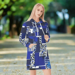 Geometric Print Hoodie Dress - Model showcasing multiple geometric patterns | Our Phoenix Rise