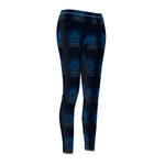 Stillness Luxury Meditation Leggings - Side View Blue Lotus | Our Phoenix Rise